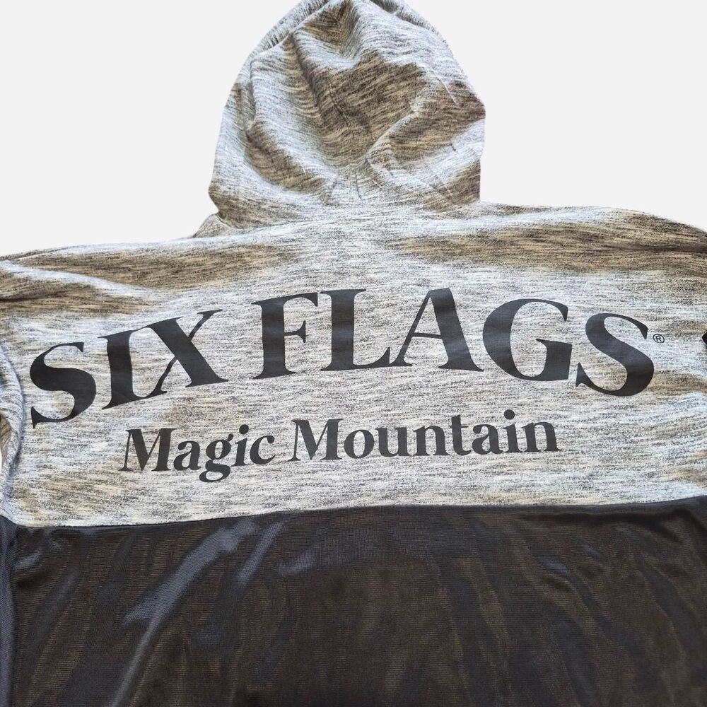 POPULAR Brand Women's Grey and Black "Six Flags Magic Mountain" Hoodie